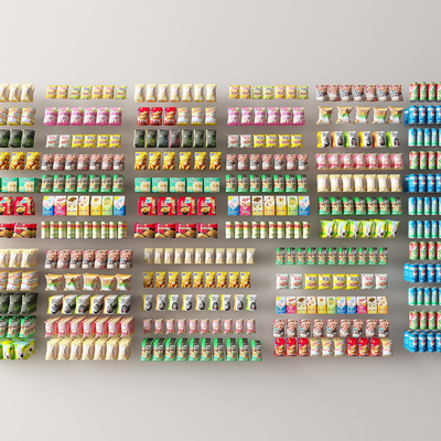  现代薯片零食饮料su模型 