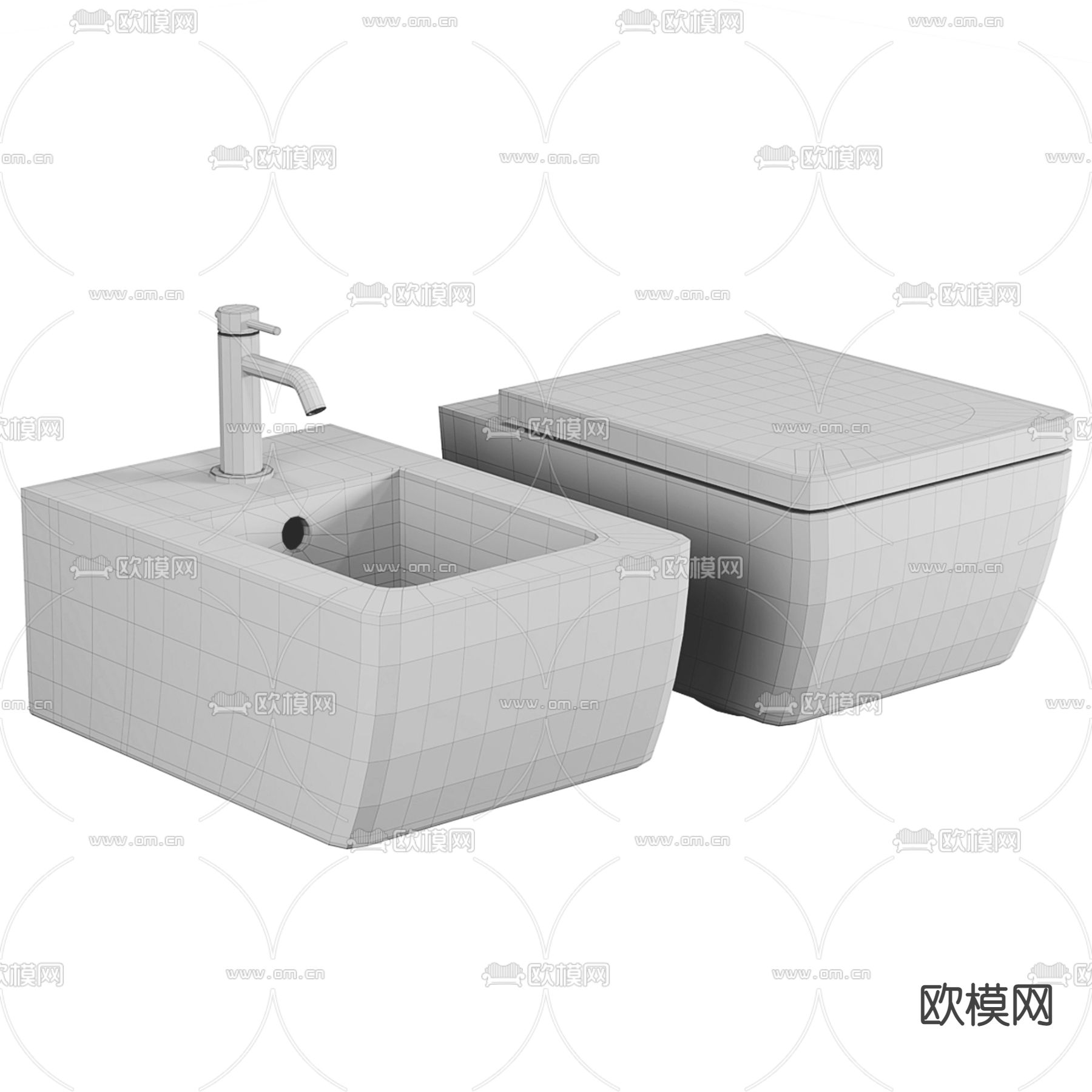 挂墙式马桶 坐便器 洁具3d模型