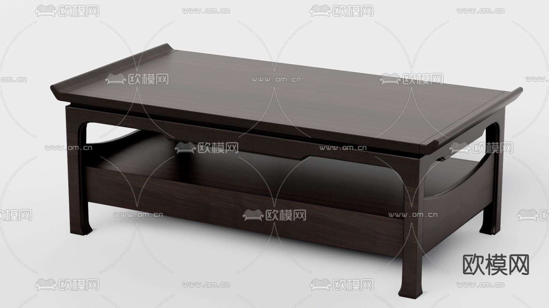 新中式茶几su模型下载（渲染图1）