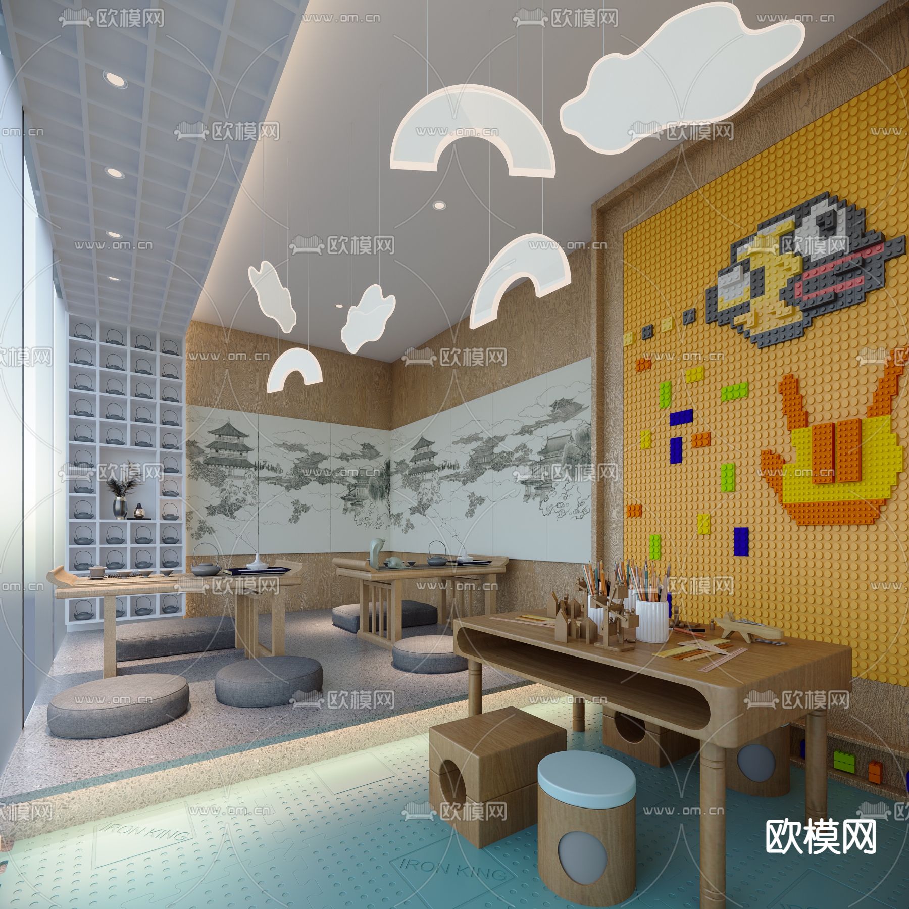 现代乐高儿童娱乐区su模型