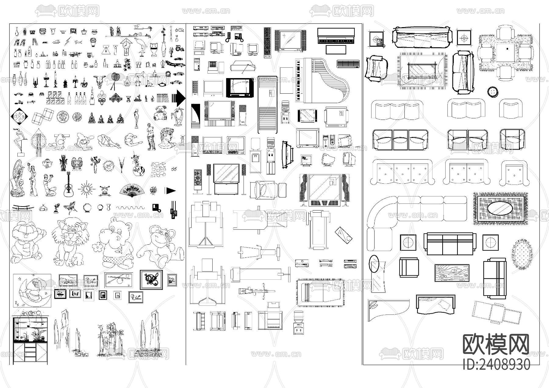 家装图库设计cad施工图下载（渲染图1）