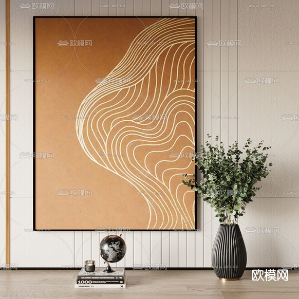 抽象装饰画 挂画3d模型下载
