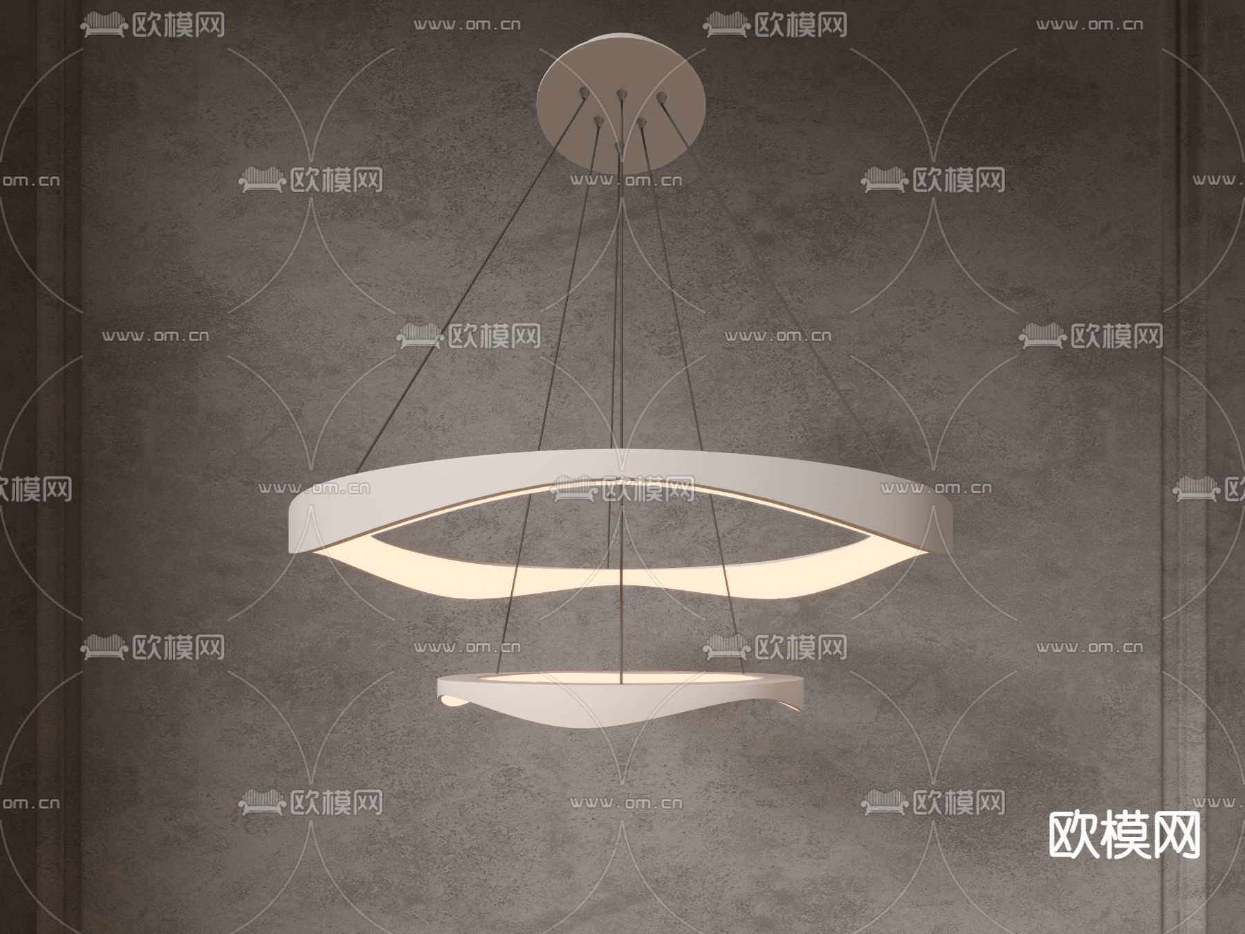 环形吊灯 客厅吊灯su模型下载（渲染图4）