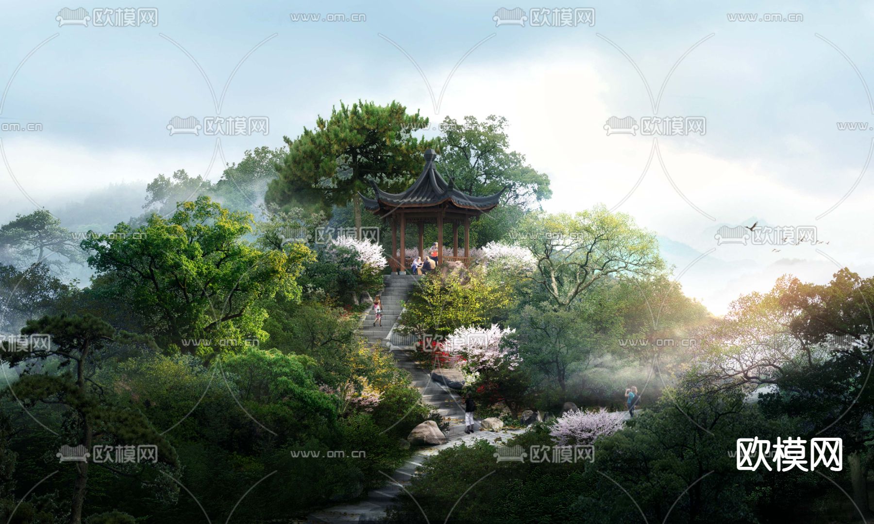 新中式高山风景区psd下载