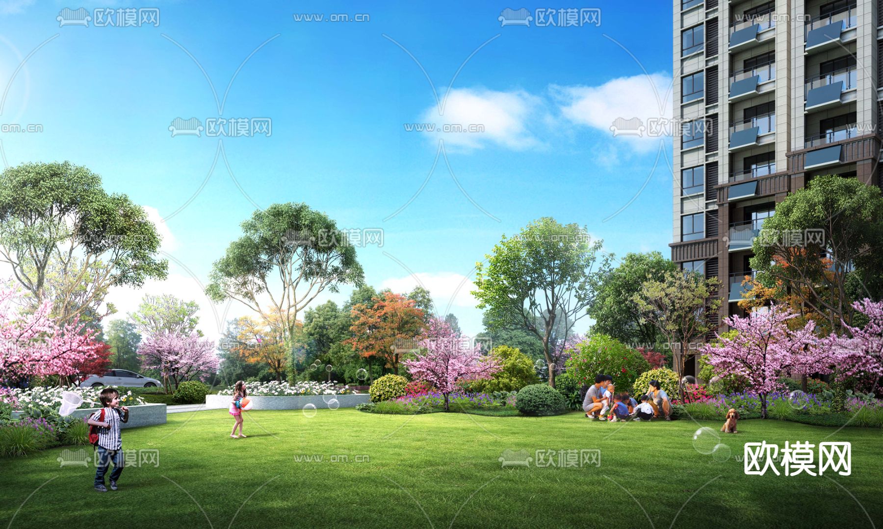 小区住宅公园psd下载