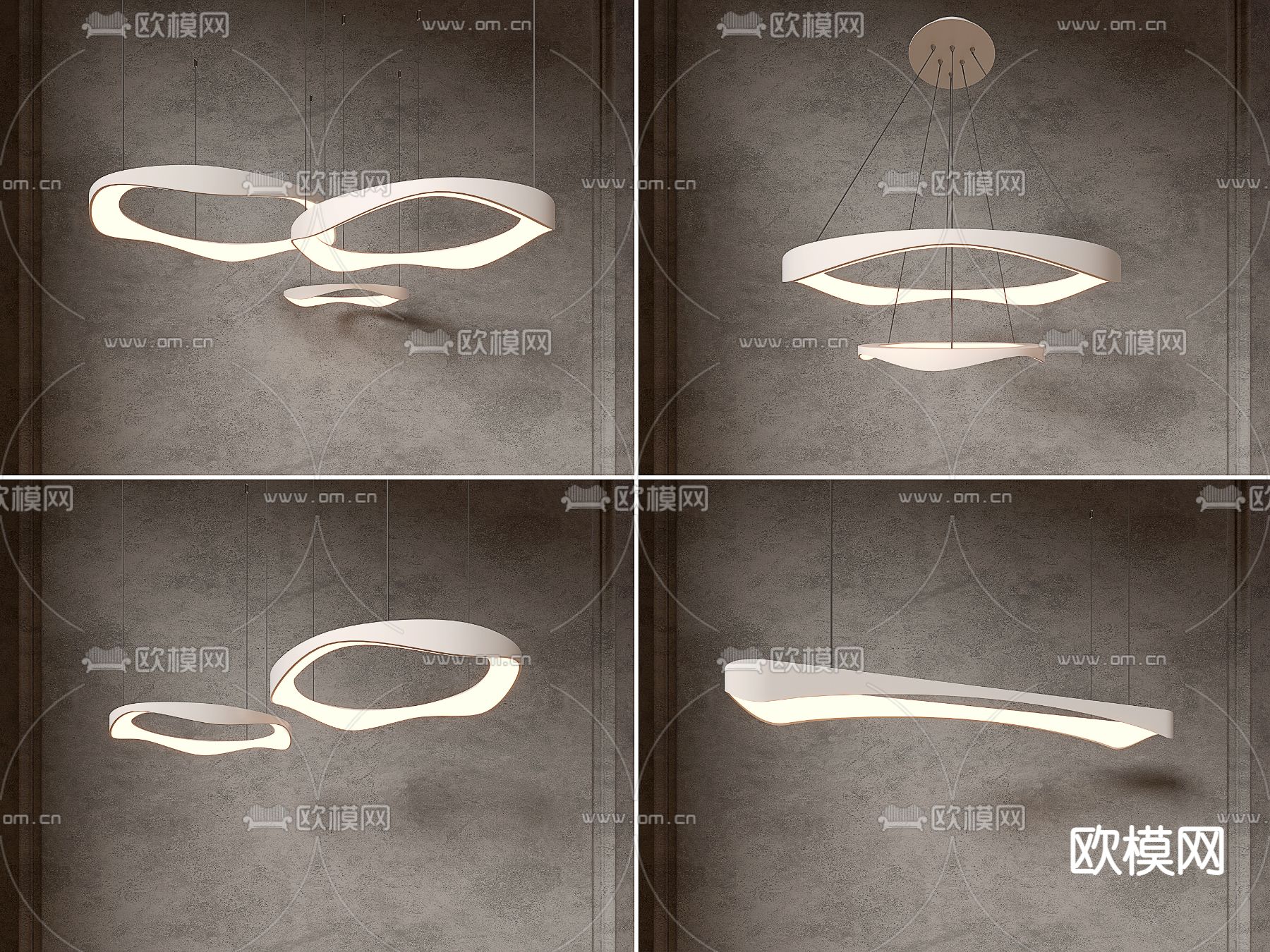环形吊灯 客厅吊灯su模型下载（渲染图1）