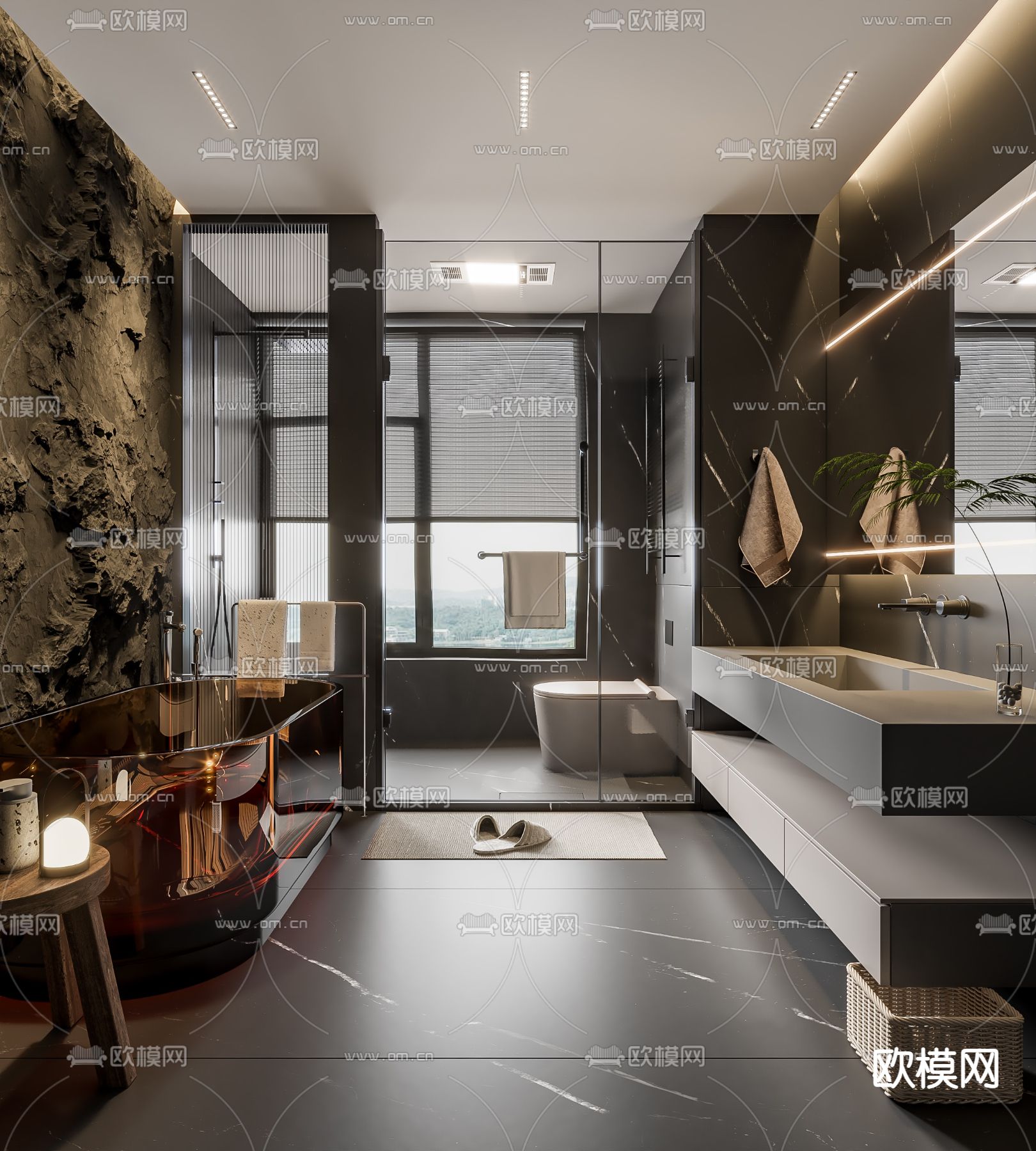 现代卫生间浴室su模型