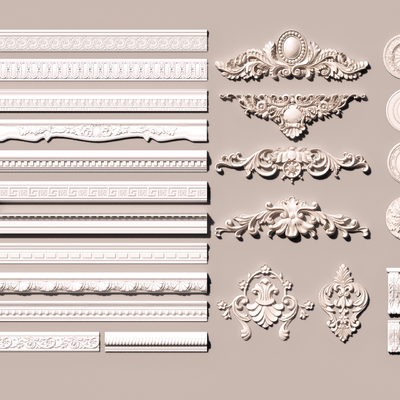 欧式雕花 石膏角线su模型