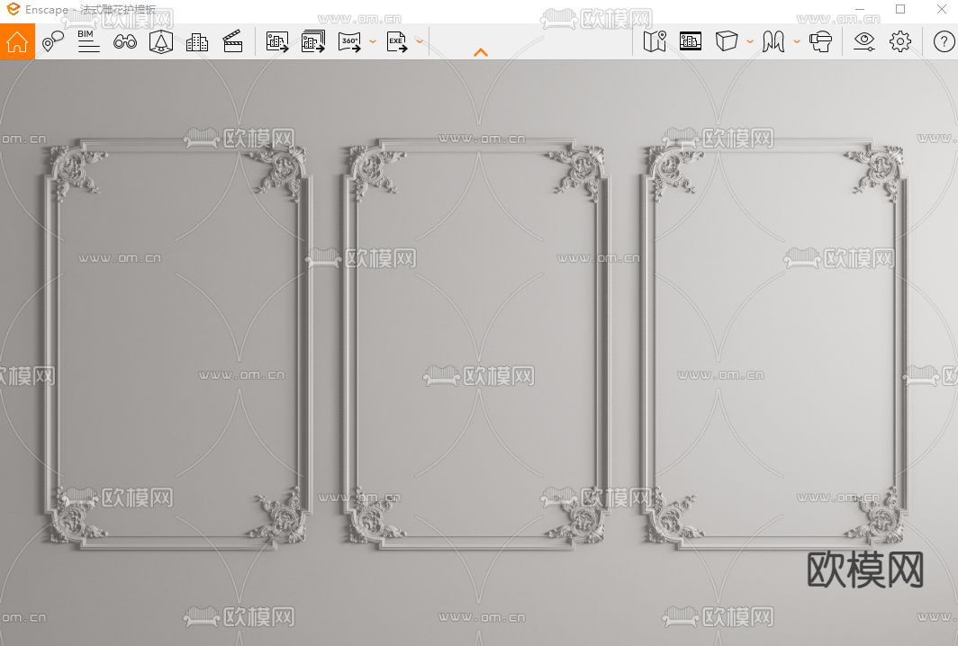 法式雕花 角线su模型
