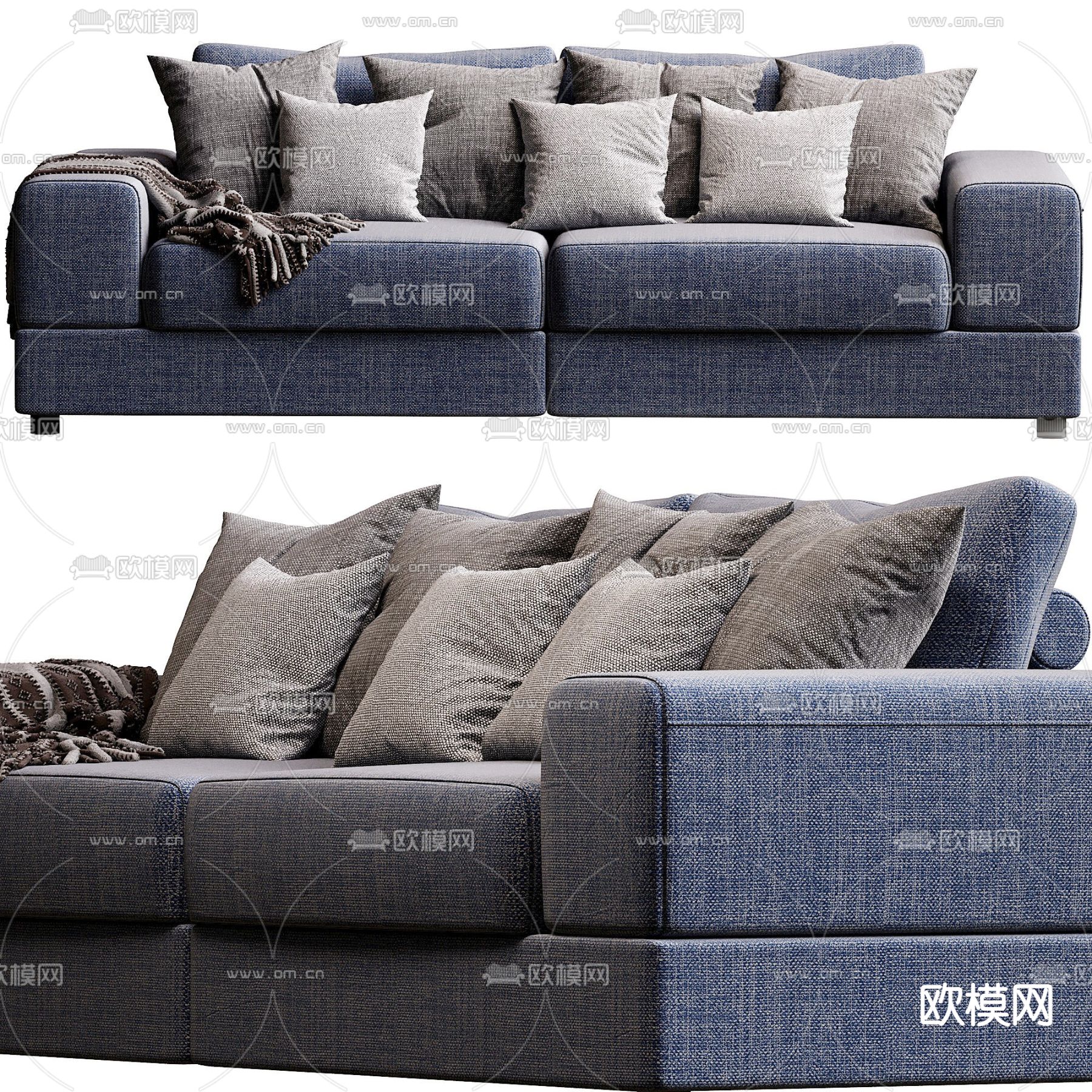 现代双人沙发3d模型下载