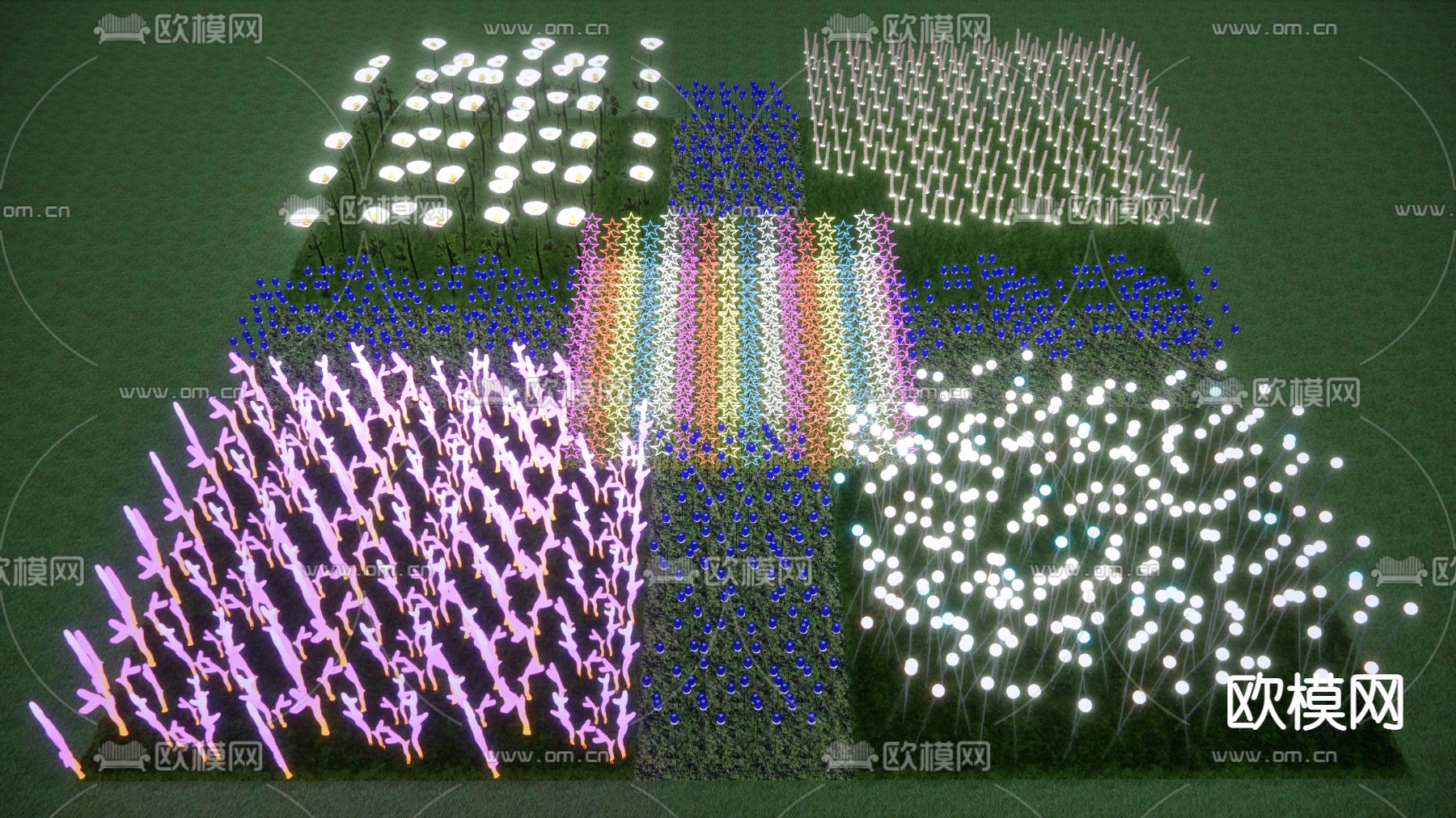 现代装饰灯 星星灯su模型下载（渲染图1）