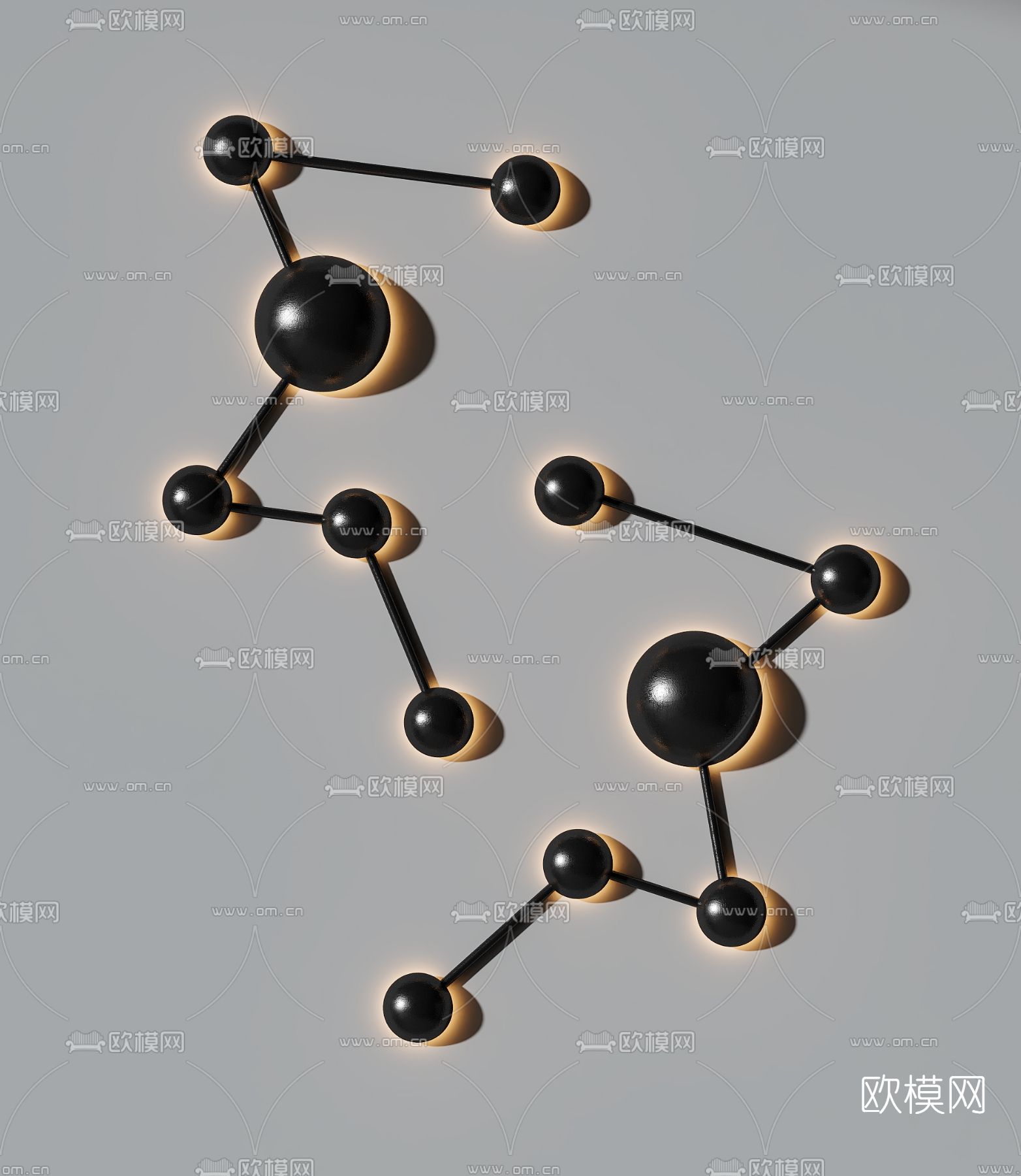 现代壁灯3d模型下载