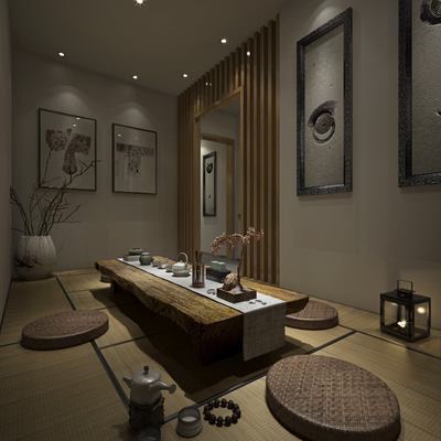  新中式茶馆su模型 