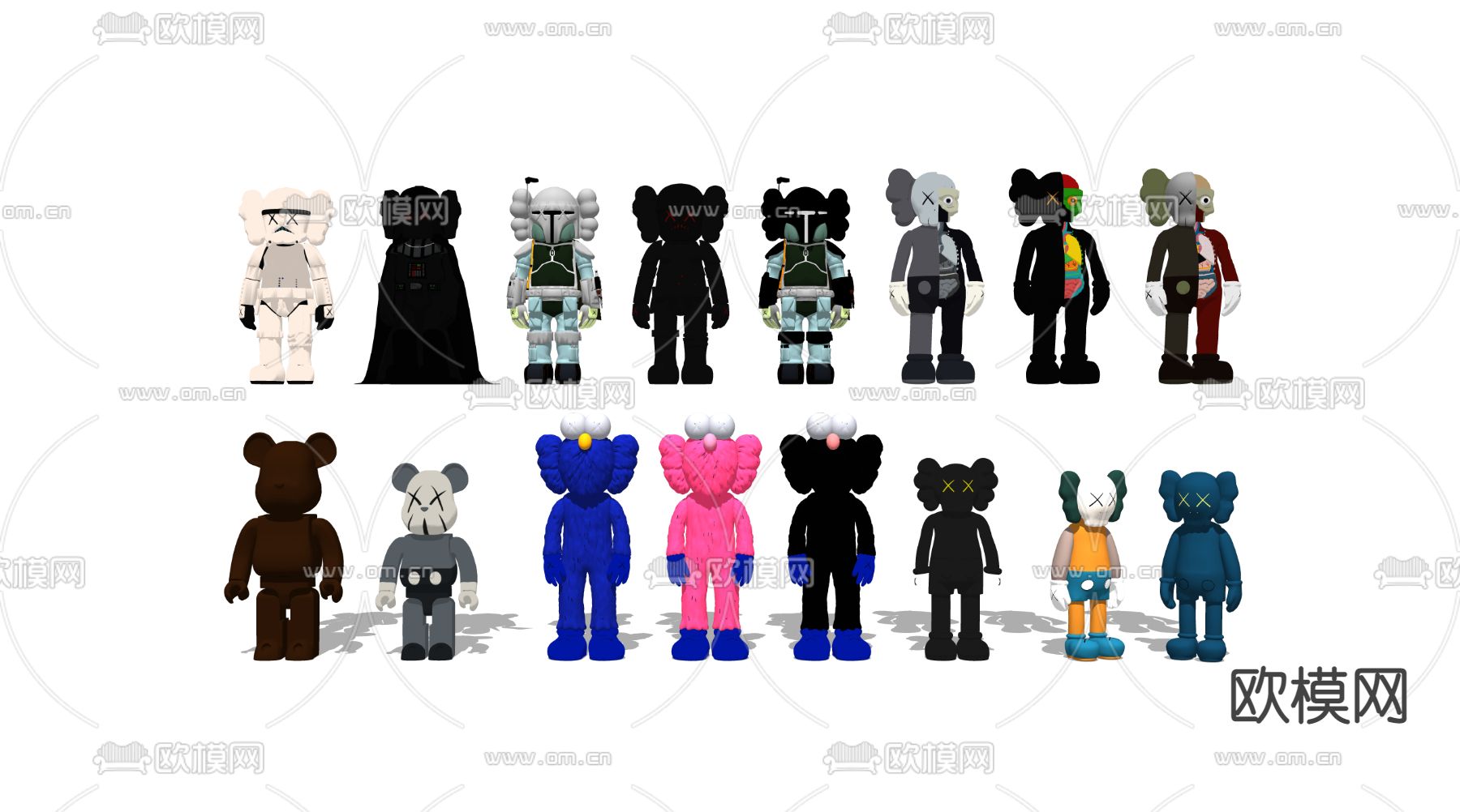 现代潮玩暴力熊摆件su模型下载（渲染图2）