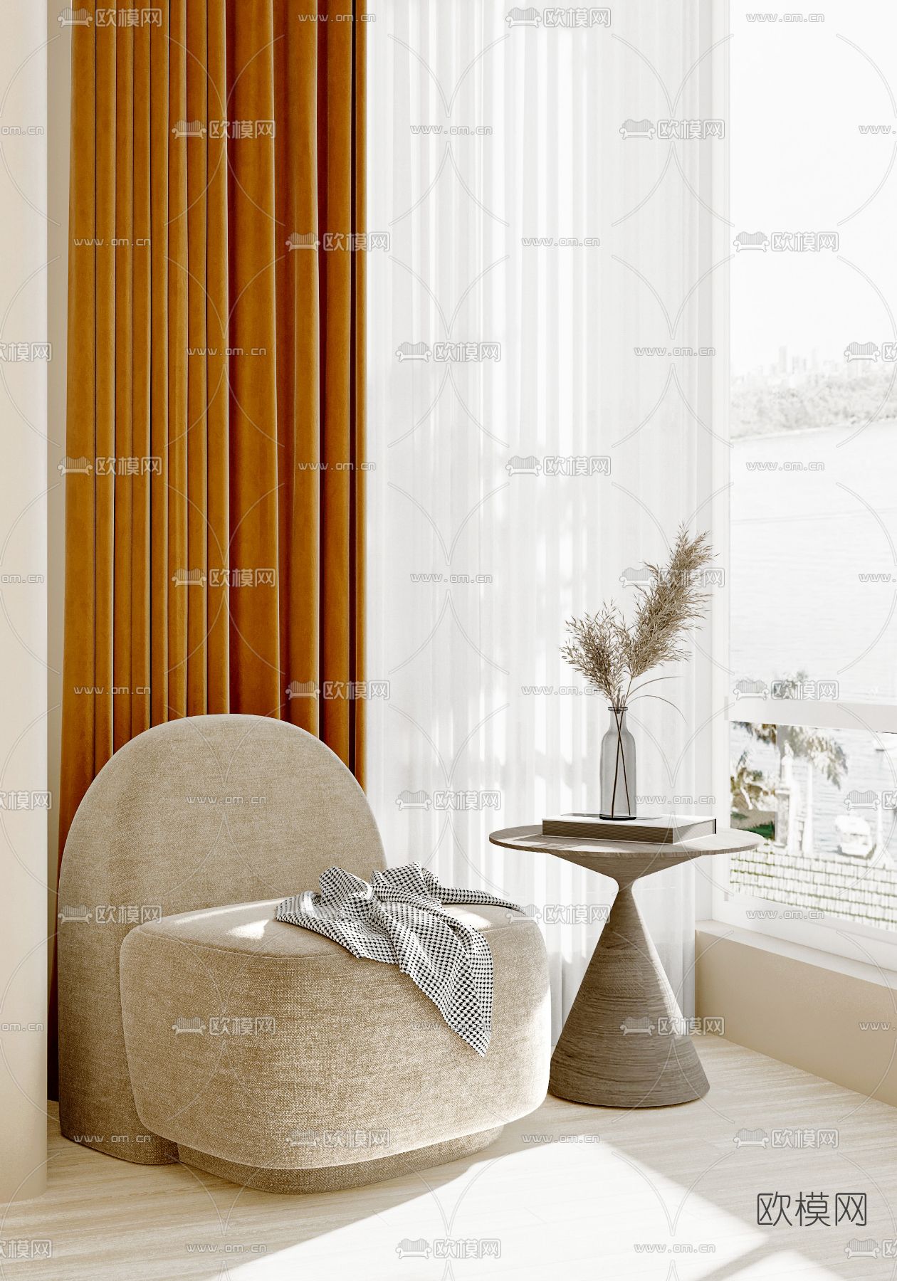 现代单人沙发3d模型下载