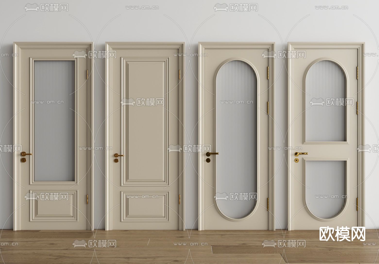 法式房门 单开门 厨卫门3d模型下载_ID12237380_3dmax免费模型-欧模网