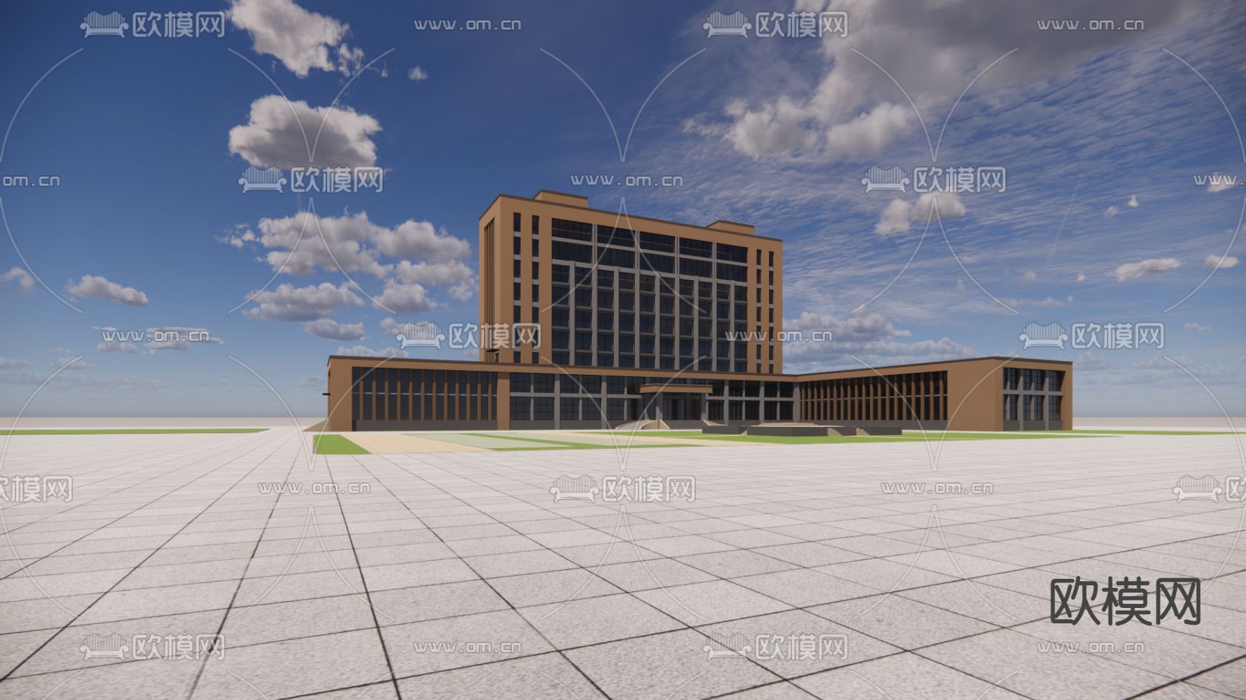 多层办公楼外观su模型