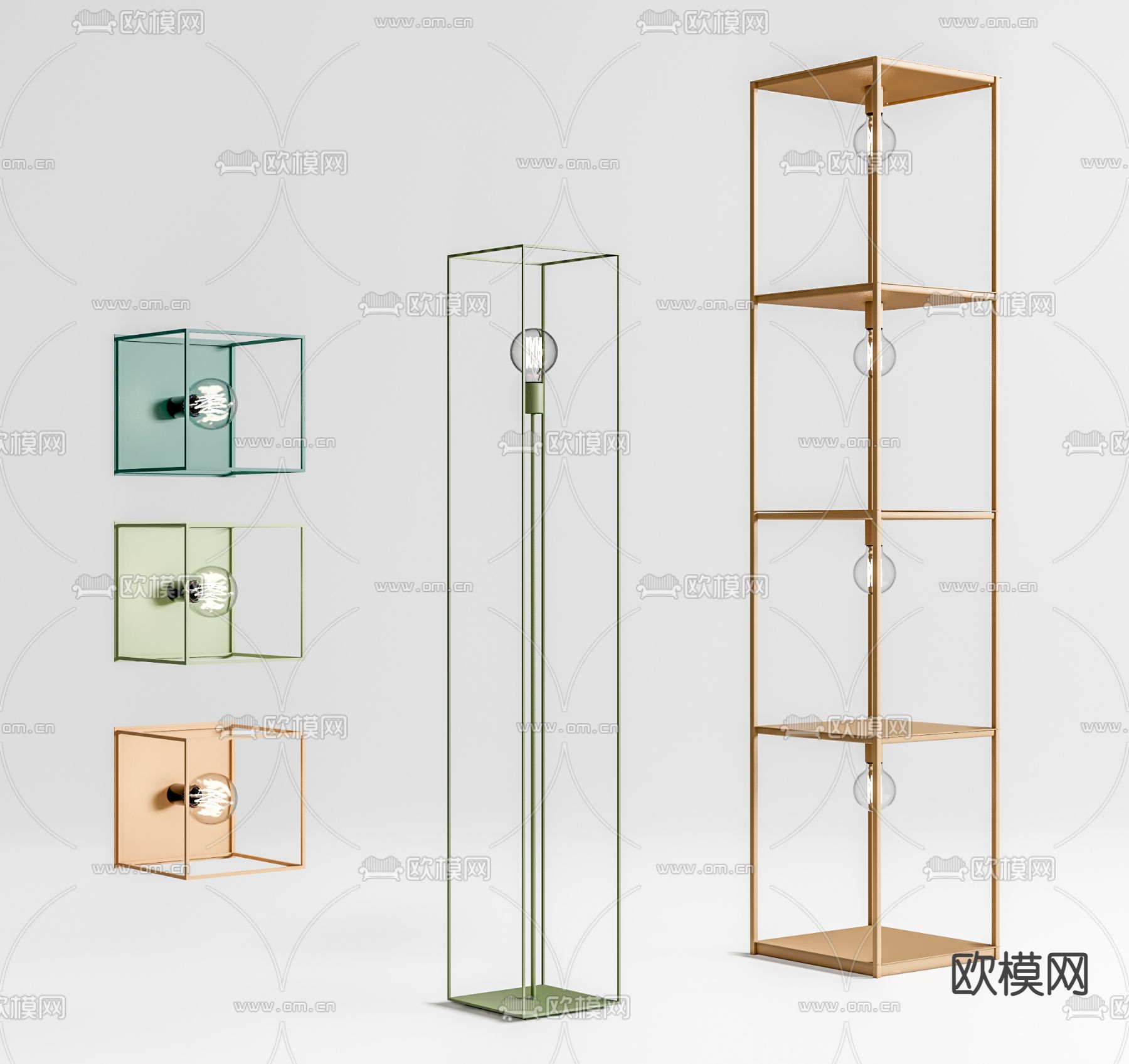 现代落地灯su模型