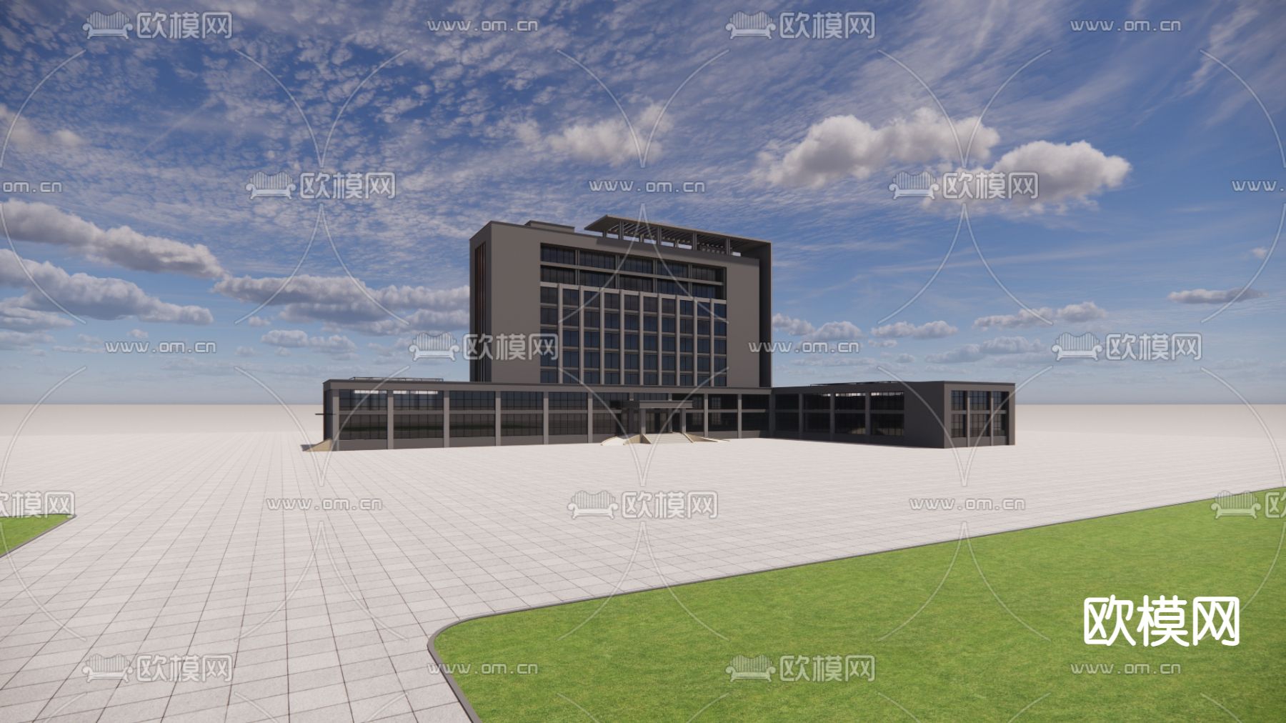 多层办公楼外观su模型