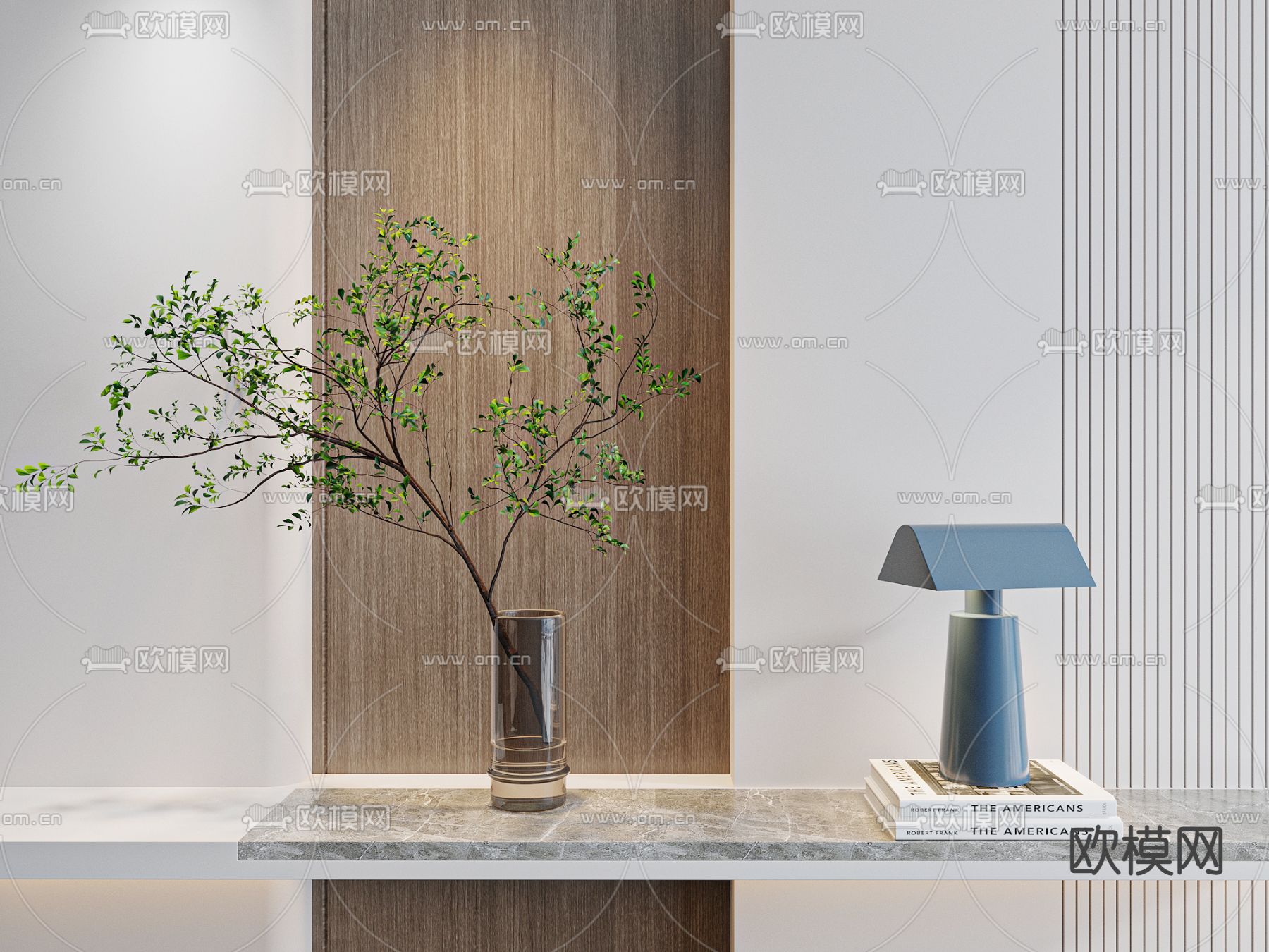 水生绿植 书籍台灯 摆件3d模型下载