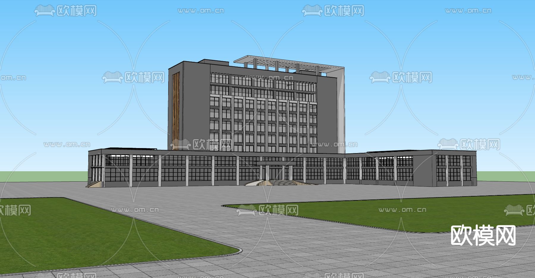 多层办公楼外观su模型