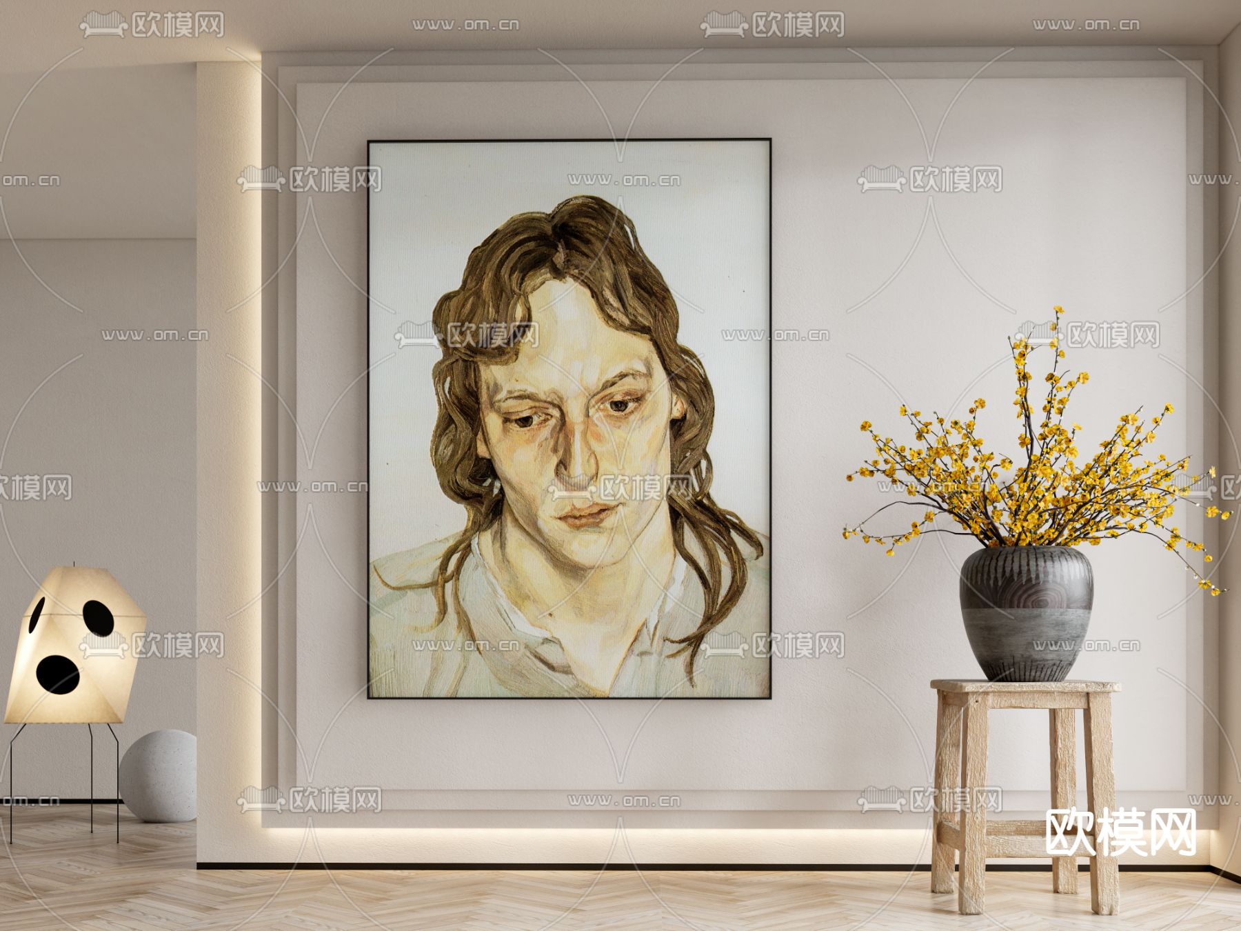 古典艺术画 装饰画 挂画su模型下载（渲染图1）