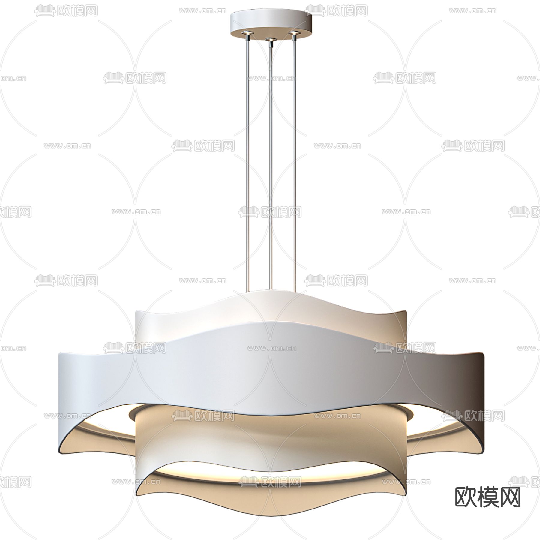 现代圆形吊灯3d模型下载_ID12237077_3dmax免费模型-欧模网