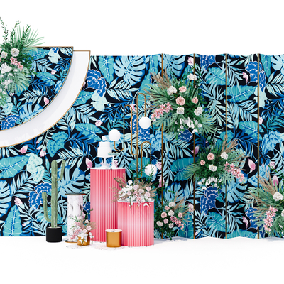  现代婚庆舞台美陈su模型 