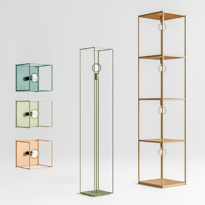 现代落地灯su模型