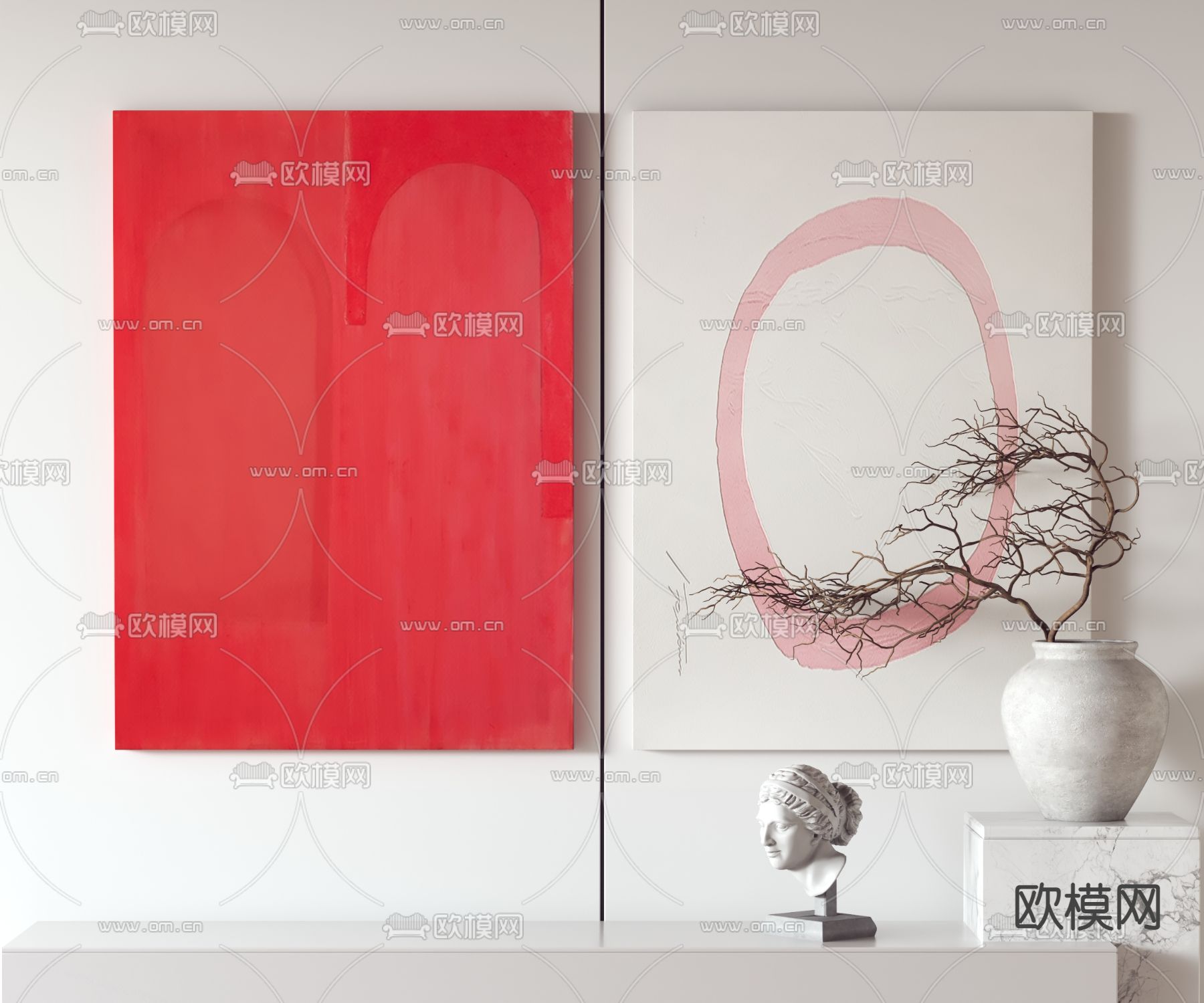 抽象装饰画 挂画3d模型