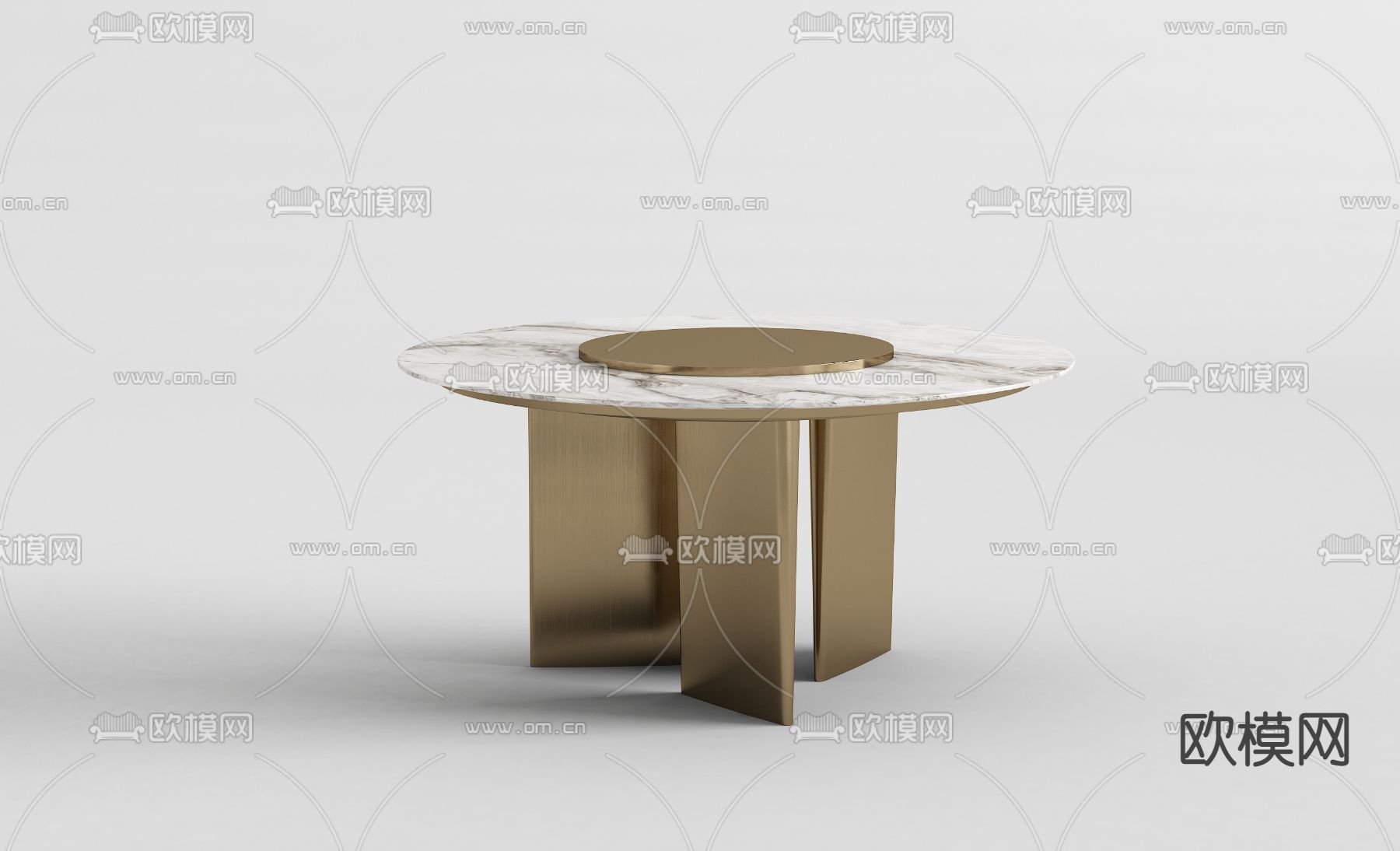 现代圆形餐桌su模型下载