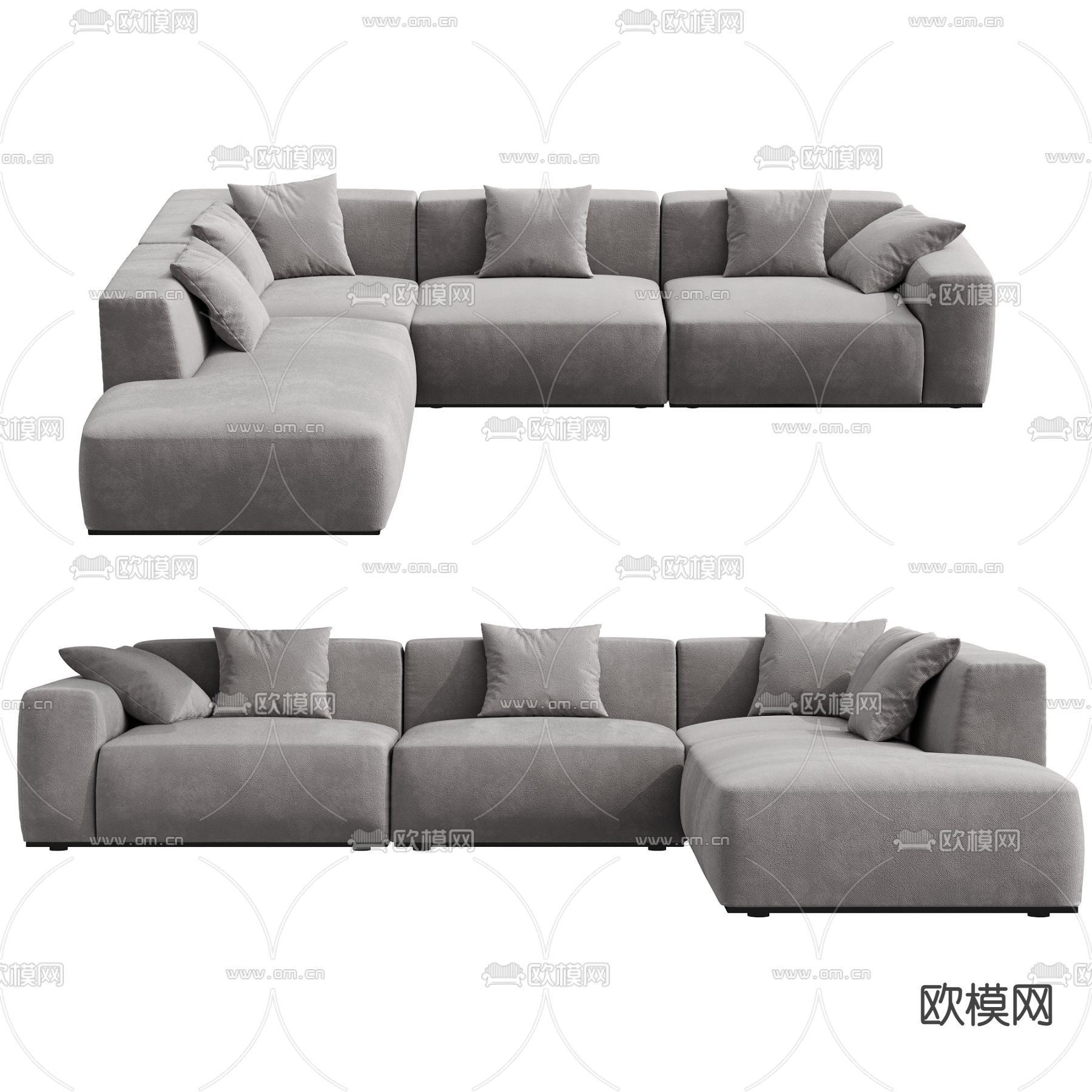 现代转角沙发3d模型下载_ID12231930_3dmax免费模型-欧模网