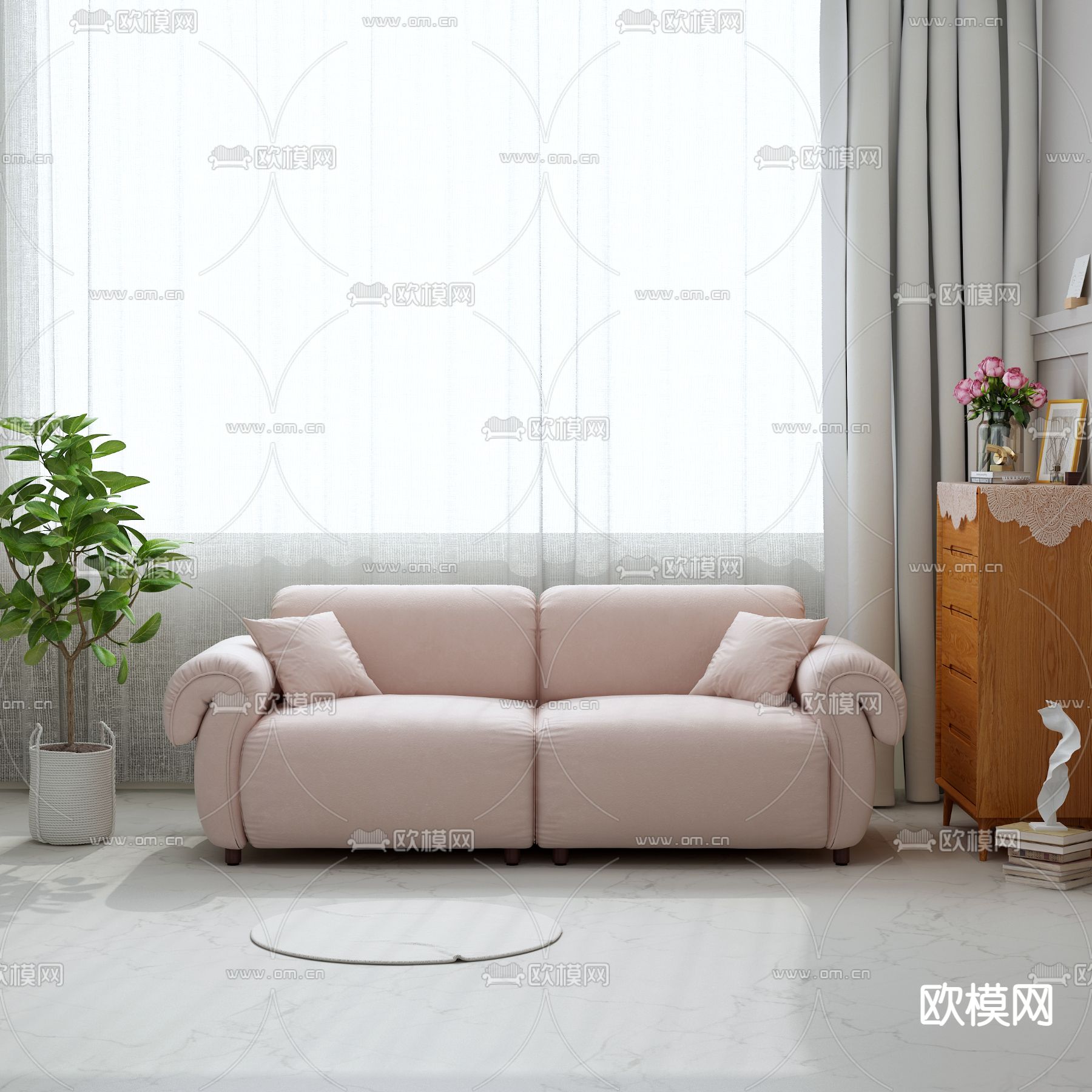 双人沙发3d模型下载