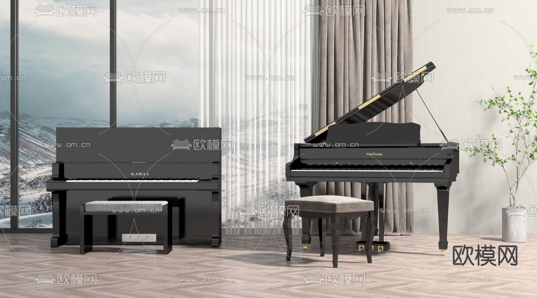 钢琴3d模型下载