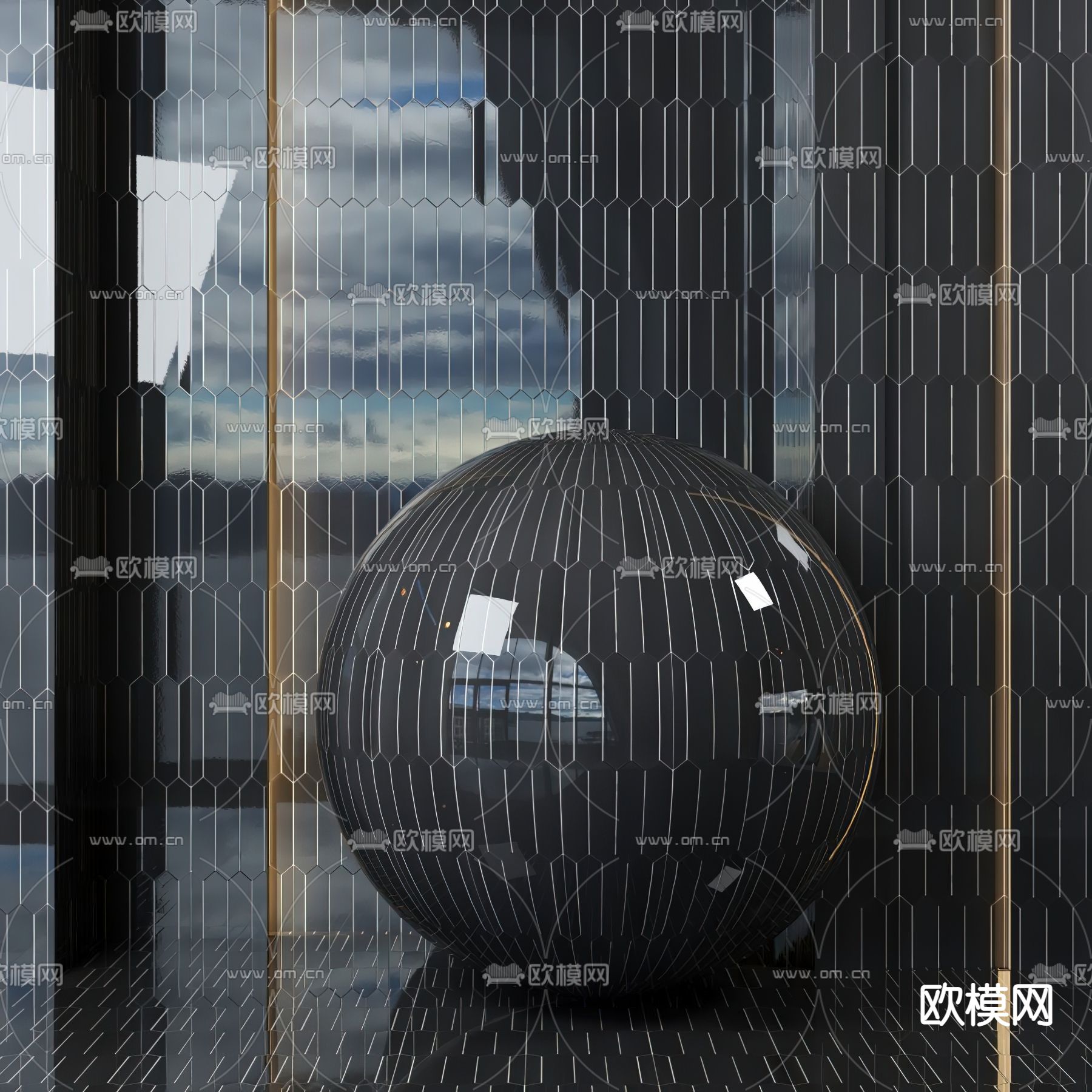 现代瓷砖3d模型下载（渲染图2）