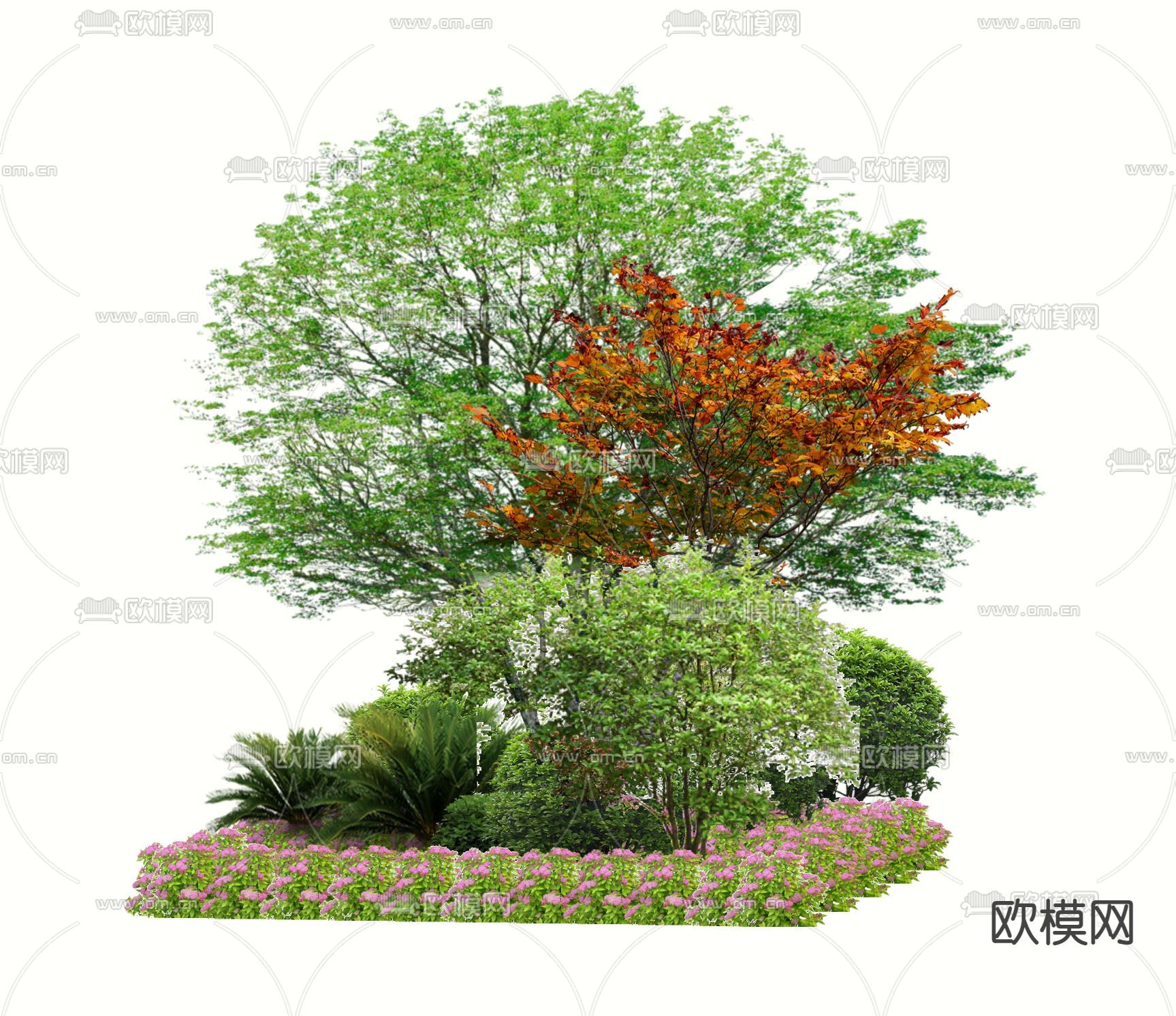 绿植花坛小品su模型下载