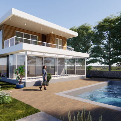 现代独栋别墅su模型