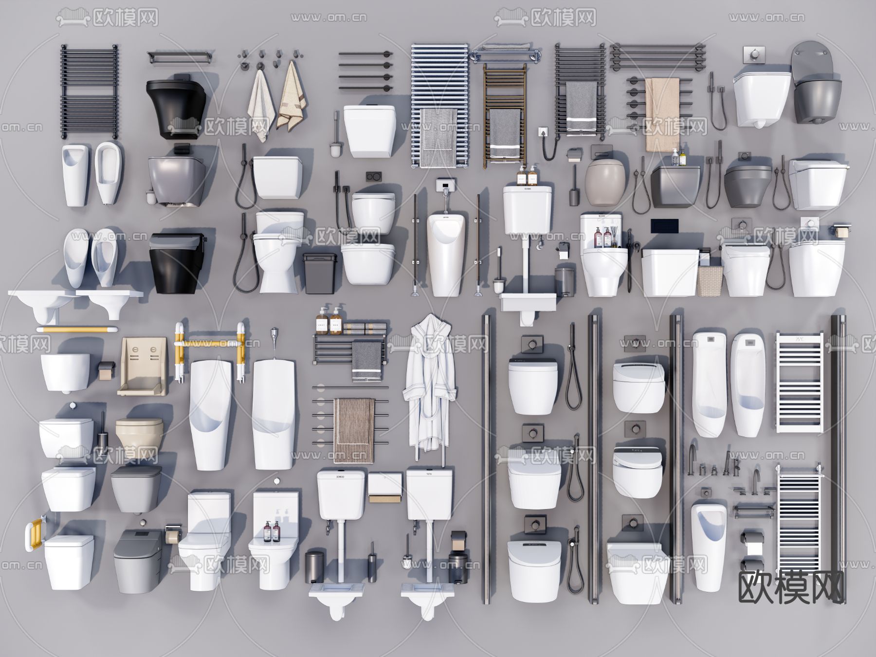马桶 蹲便器 小便斗su模型下载（渲染图1）