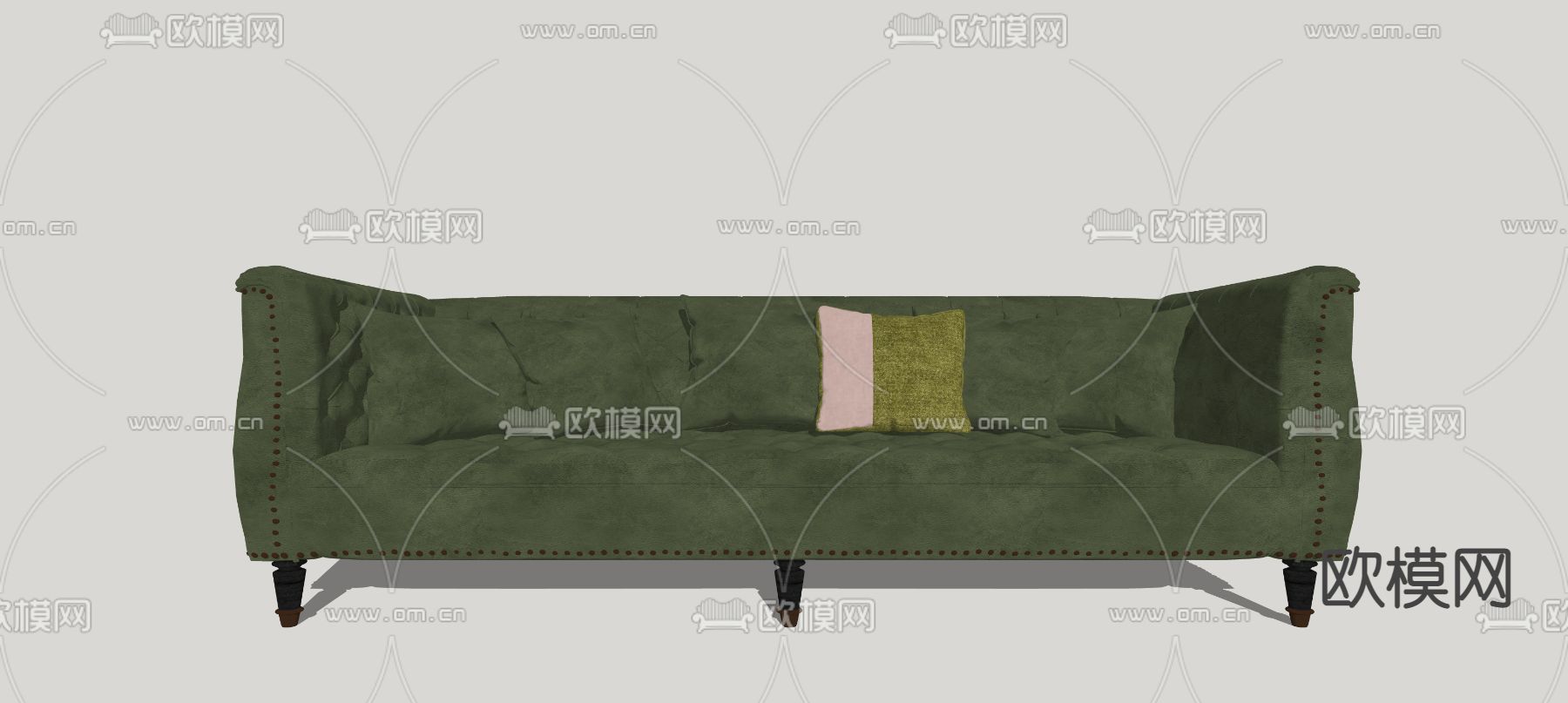 法式双人沙发su模型下载（渲染图2）