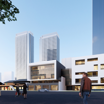  商业街 商业综合体su模型 