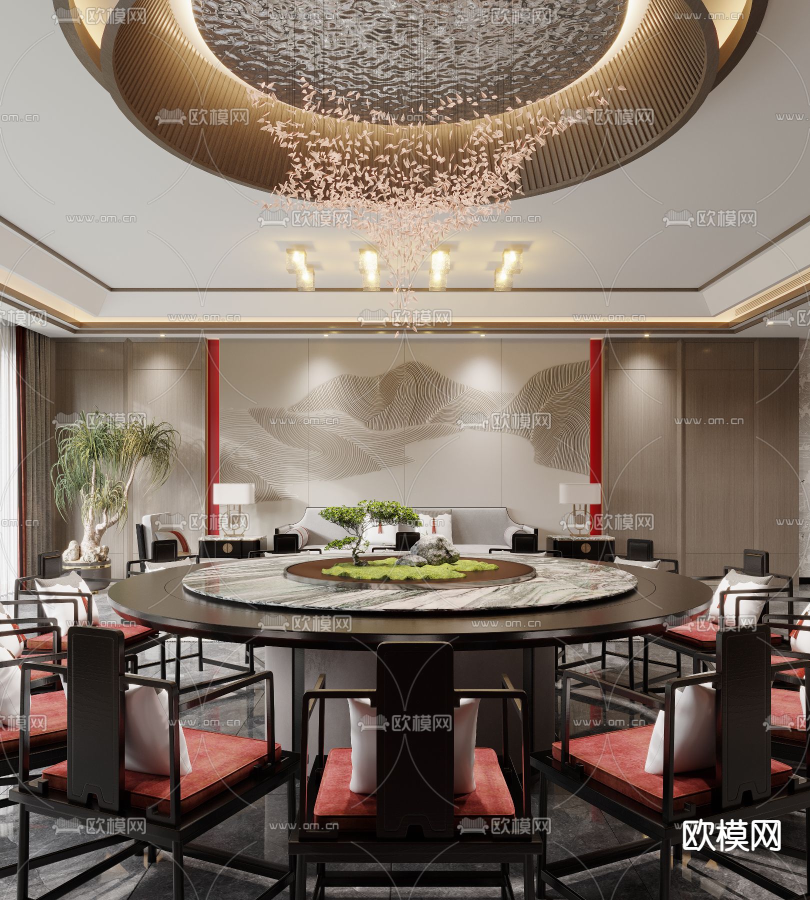 中餐厅包间 包厢 包房3d模型