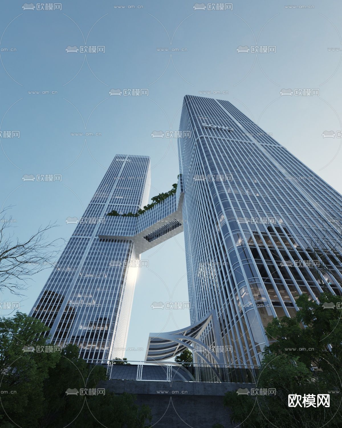 办公楼外观3d模型