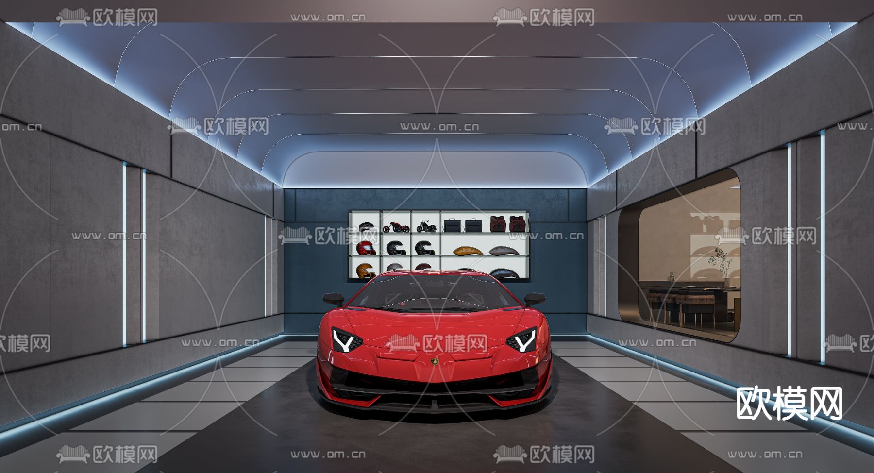 现代车库3d模型下载