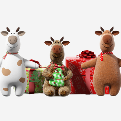  牛牛毛绒公仔su模型 