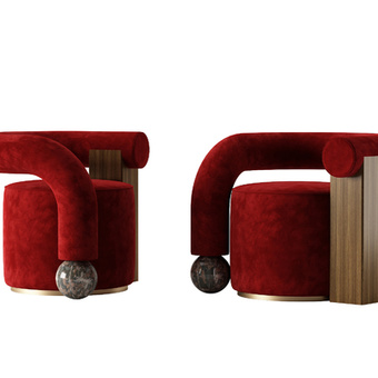 后现代单人沙发3d模型