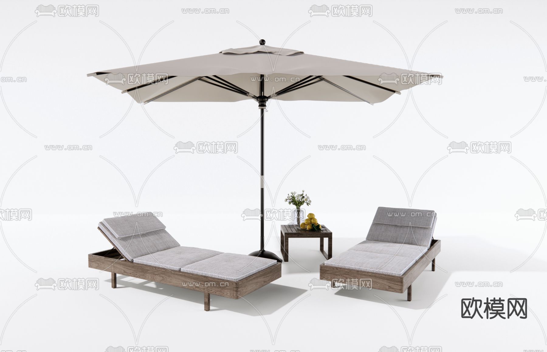 泳池躺椅su模型下载（渲染图1）