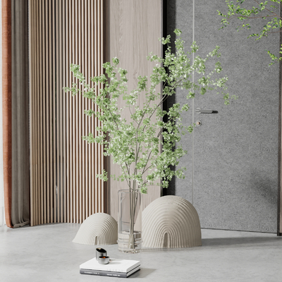  水培 绿植 花瓶su模型 