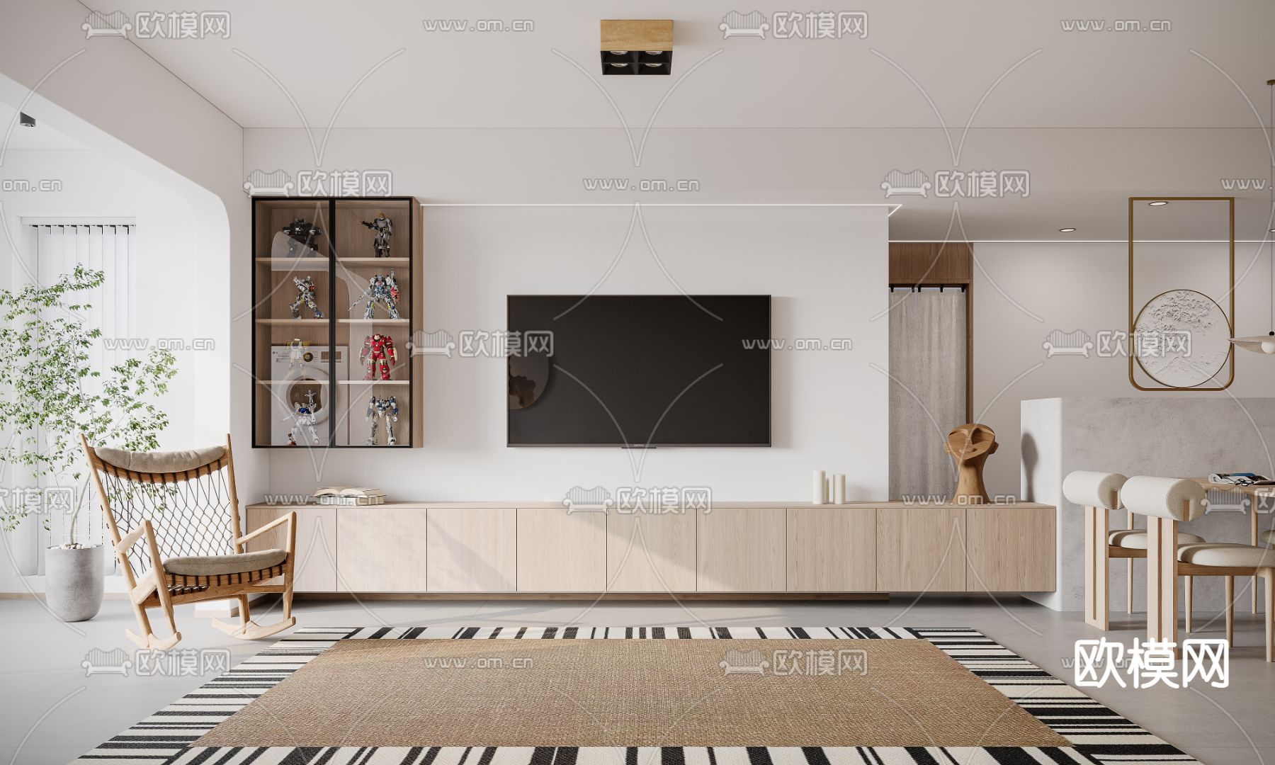 日式客餐厅3d模型下载（渲染图3）