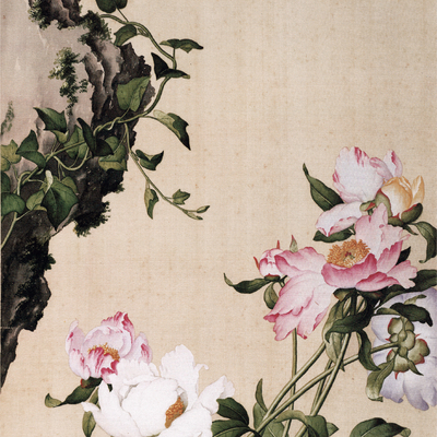  中式壁纸挂画背景贴图 