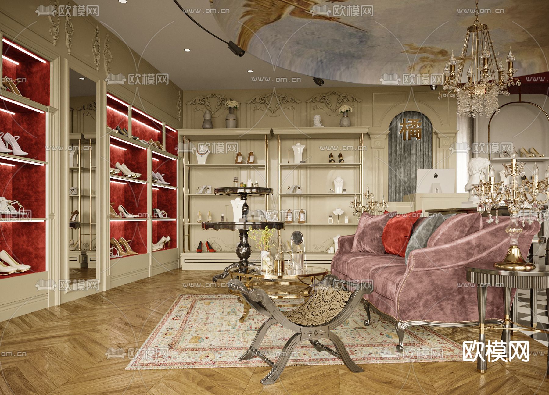 欧式高跟鞋店3d模型下载（渲染图4）